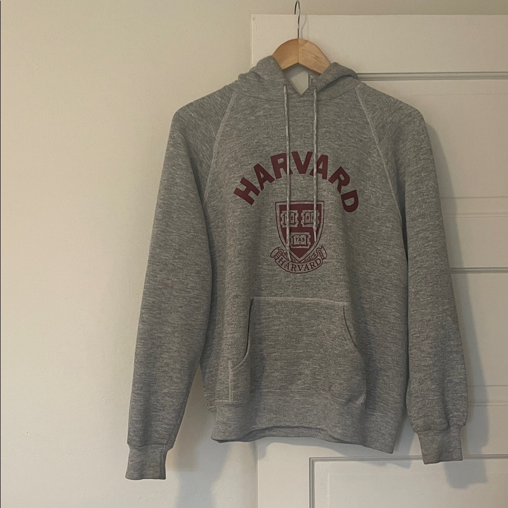 Vintage Harvard Hooded Sweatshirt